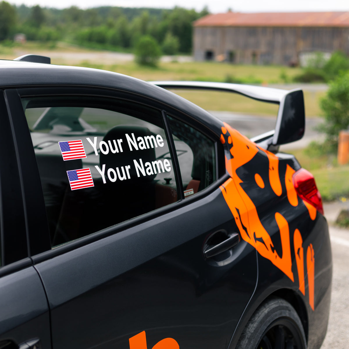 Driver/Co-Driver Names with Flag Decals