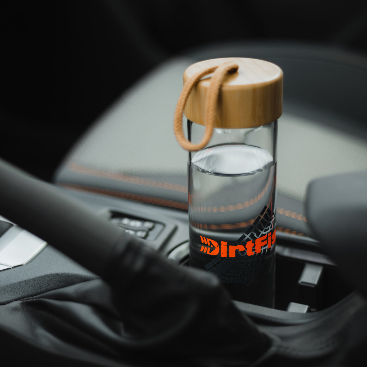 Rally Tread Glass Water Bottle